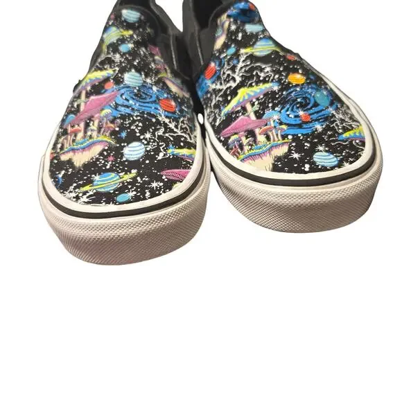 Vans Slip-On Psychedelic Galaxy Space Mushroom Print Shoes Men 7.5 / W 9 - Picture 6 of 8